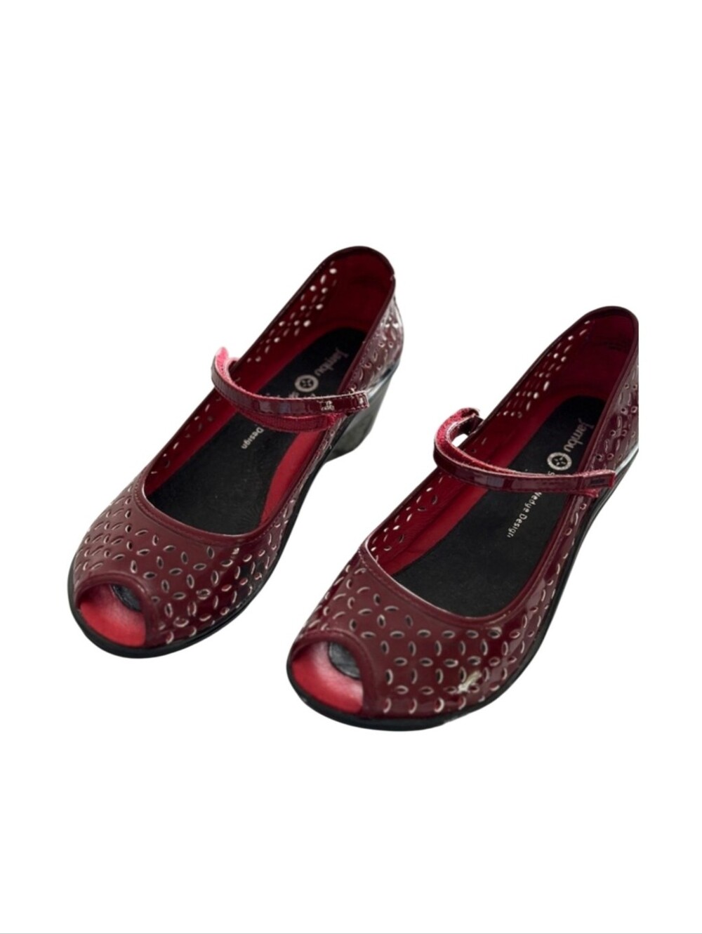Size 11M Jumbo Women’s Burgundy Mary Jane Peep-Toe